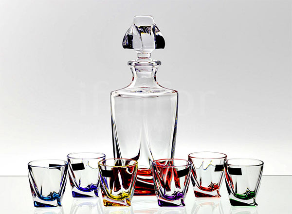 Set for liquor Quadro Assorted 6/7 Crystalite Bohemia