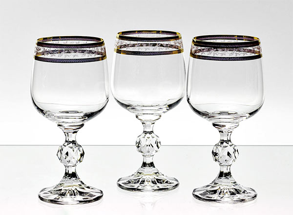 Goblets set for wine Gold leaf 6/6 Клаудия