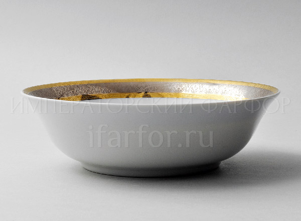 Salad bowl Wide platinum gold plated Opal