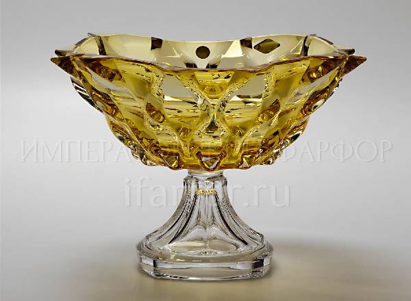 Vase for fruit footed Golden BOHEMIA TREASURY