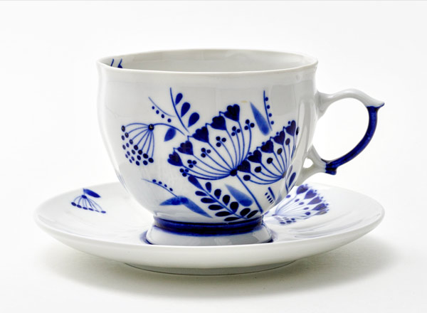 Cup and saucer tea Gzhel yarrow 2 Lisa