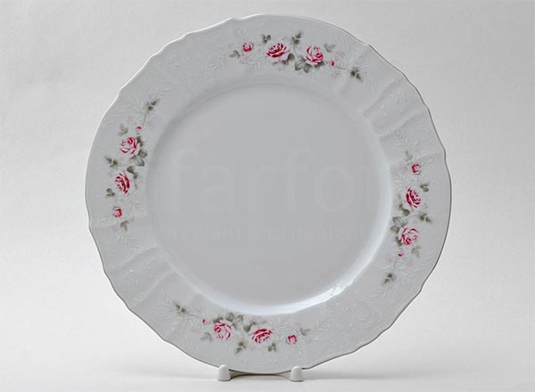 Dish/ platter round Bernadotte Gray Rose Platinum Bernadotte