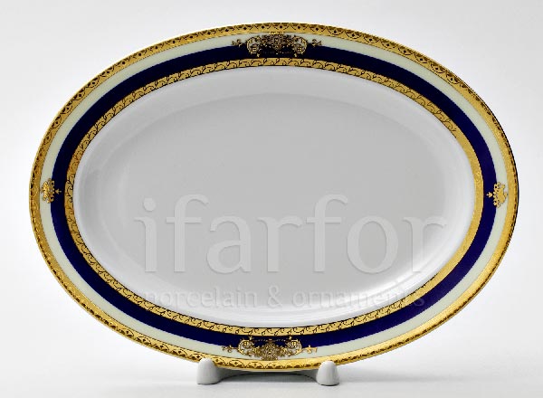 Dish/ platter oval Cobalt Tape Yana