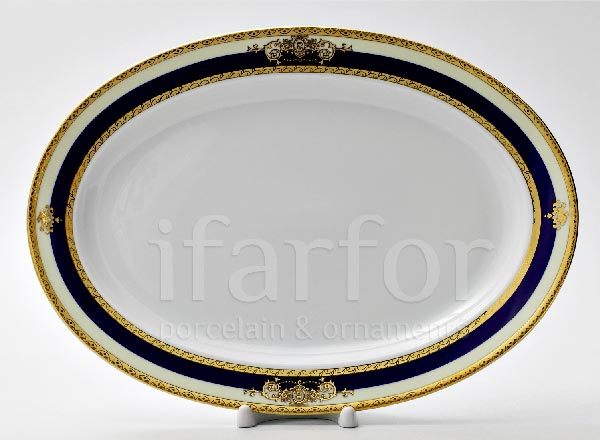 Dish/ platter oval Cobalt Tape Yana