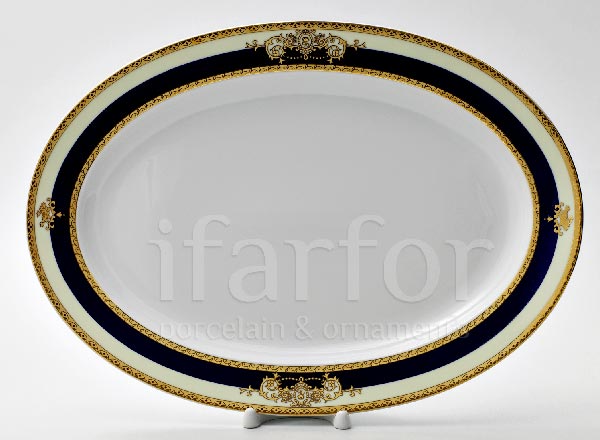 Dish/ platter oval Cobalt Tape Yana