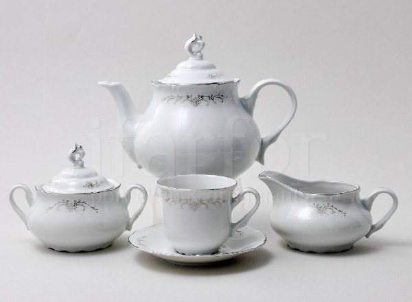 Tea Set Gray ornament layering platinum 6/17 Constance