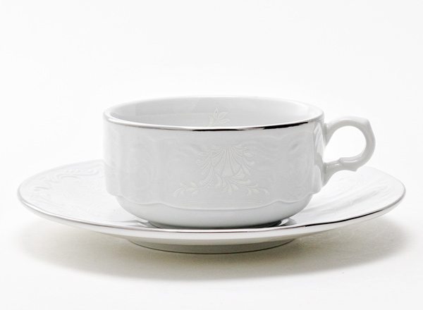 Cup and saucer tea Bernadotte Platinum Pattern Bernadotte