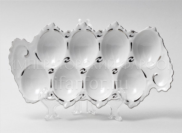 Tray for eggs Platinum pattern Crown tray for 8 eggs