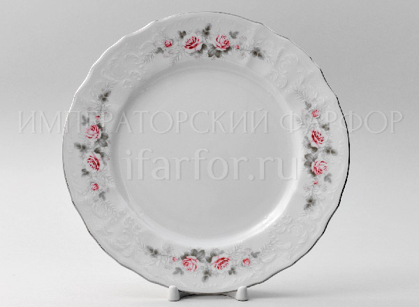 Plate shallow Bernadotte Gray Rose Platinum