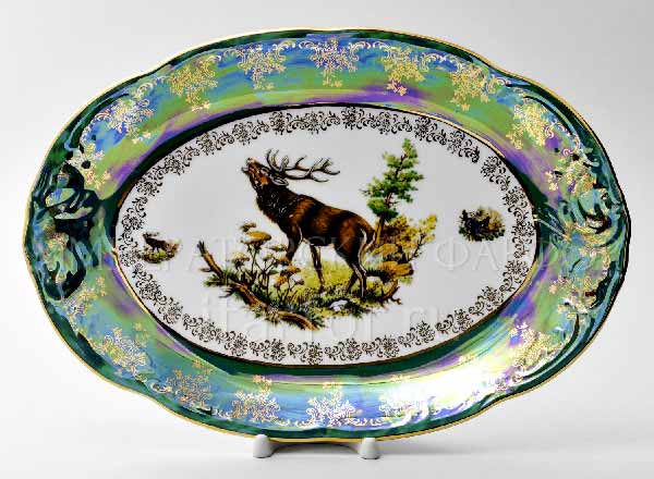 Dish/ platter oval Hunting Green Frederick