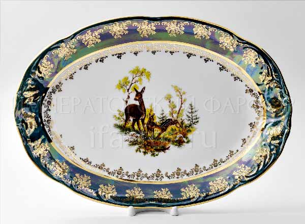 Dish/ platter oval Hunting Green Ophelia