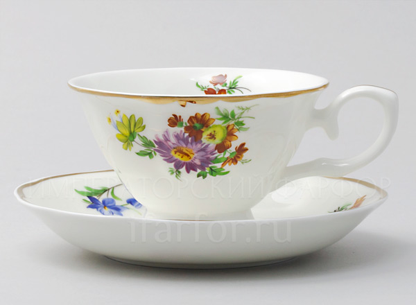 Cup and saucer tea Meissen bouquet Royal Classics