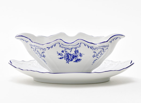 Gravy boat with stand Bernadotte Blue Roses Bernadotte