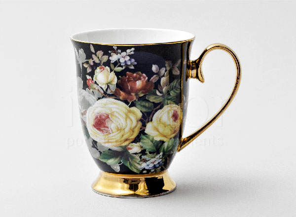 Mug Peony Black Royal Classics