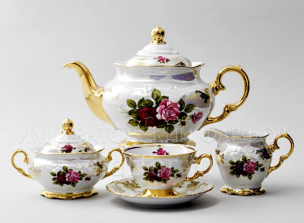 Tea Set Rose Mother of Pearl 6/17 Frederick