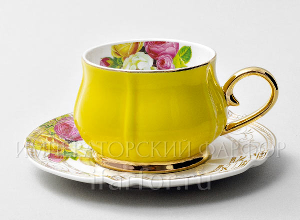 Cup and saucer tea Tulip Yellow Tulip Royal Classics