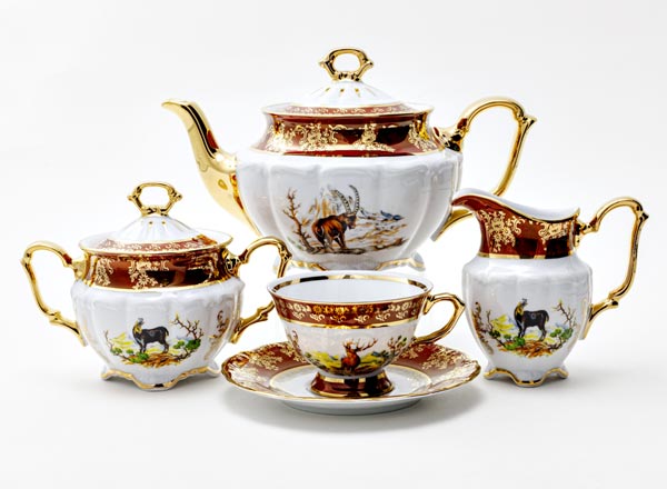 Tea Set Hunting Red 6/15 Maria Teresa