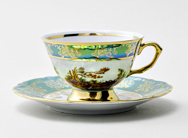 Cup and saucer tea Hunting Green 4 Maria Teresa