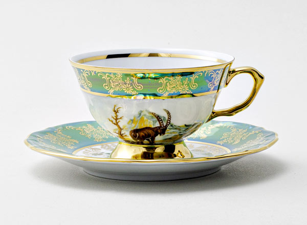 Cup and saucer tea Hunting Green 6 Maria Teresa