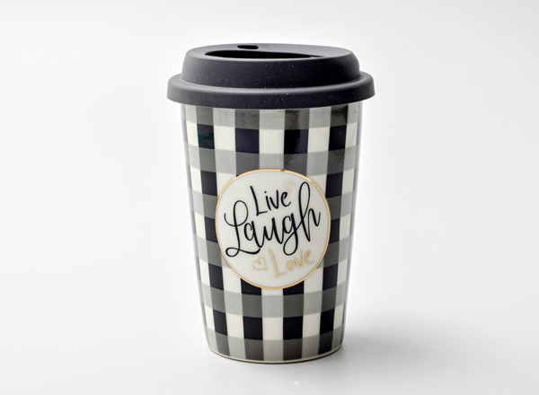 Thermo mug Live, laugh, love (black) Royal Classics