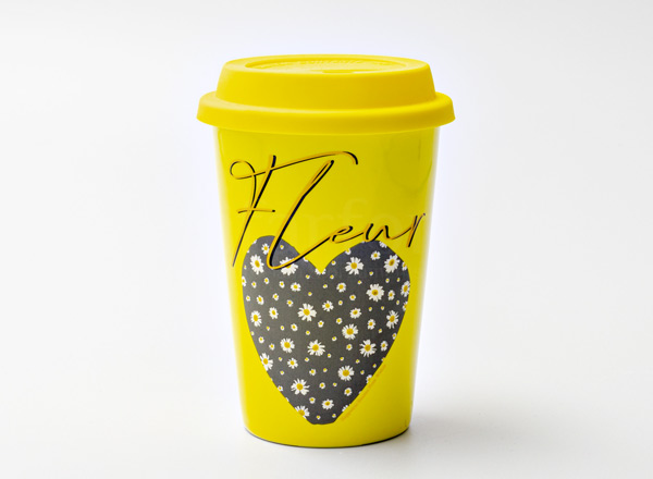 Thermo mug Chamomile heart yellow Royal Classics