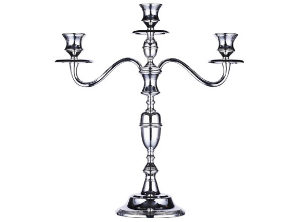 Candlestick silvered for 3 candles 