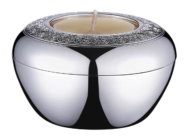 Candlestick silvered Butterfly Round