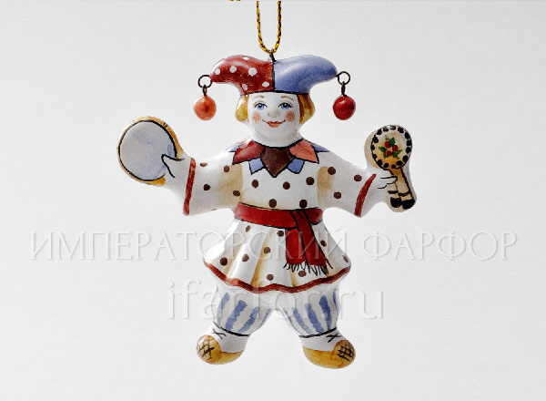 Christmas tree toy Buffoon with a tambourine Buffoon with a tambourine number 1