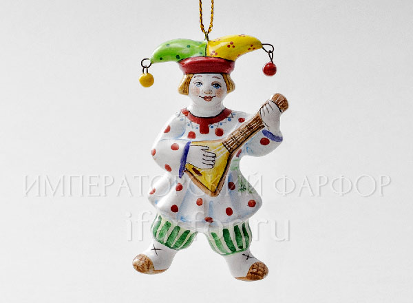 Christmas tree toy Buffoon with balalaika