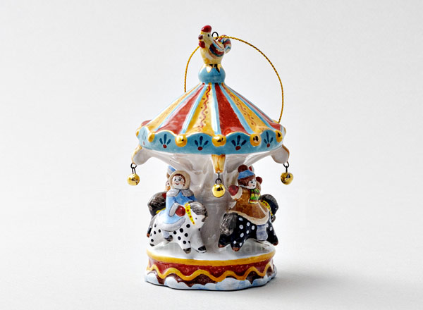 Christmas tree toy Сarousel Carousel (orange roof)