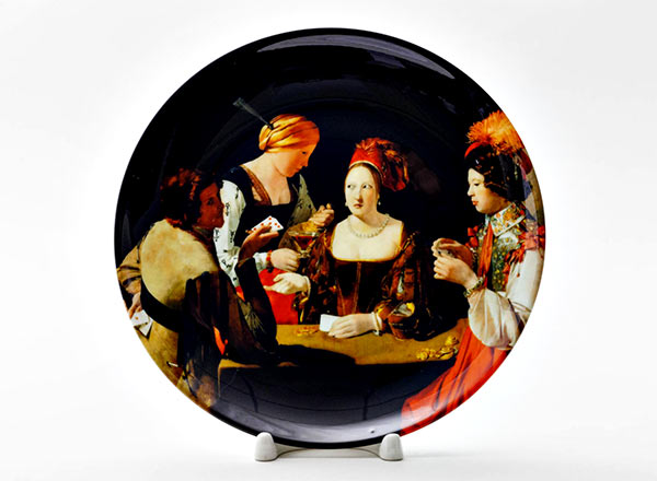 Decorative plate Georges de Latour Shuler with an ace of diamonds