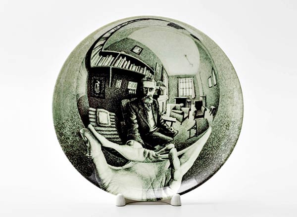 Decorative plate Escher Maurits Cornelis Self portrait in spherical mirror