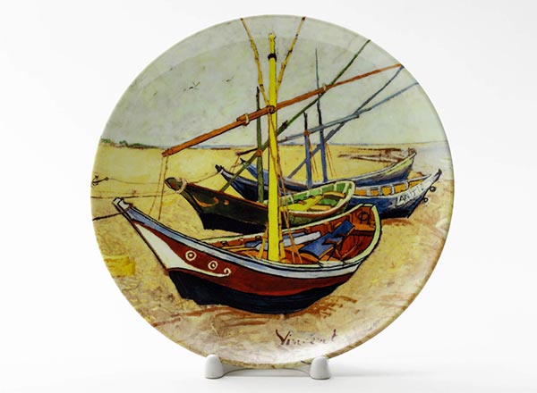 Decorative plate Vincent van Gogh Fishing boats in Sainte-Marie