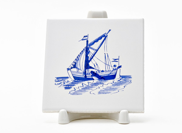 Tile Dutch. Sailing vessel 