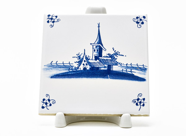 Tile Dutch.Tower with weather vane 