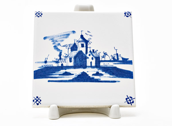 Tile Dutch. Village by the sea 