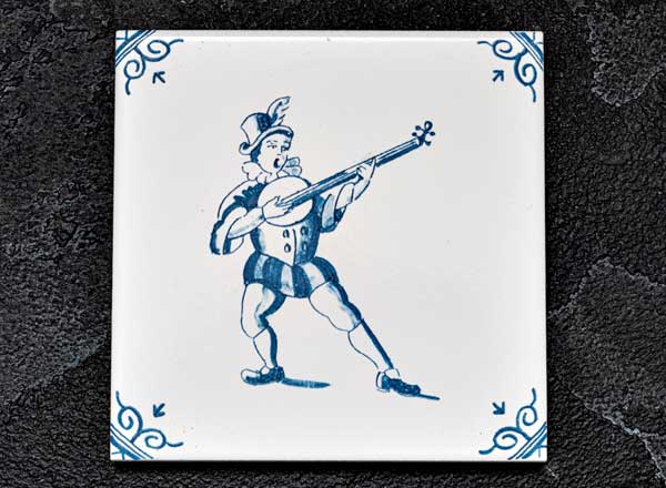 Tile Dutch. A young man with a mandalin 