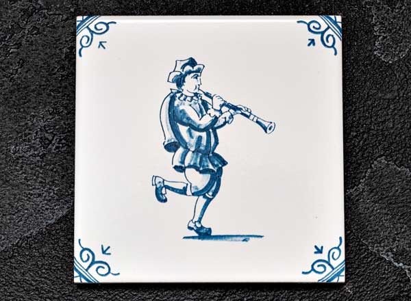 Tile Dutch. Musician with a clarinet 