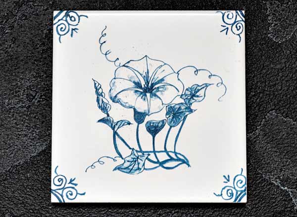 Tile Dutch. Flower 9 