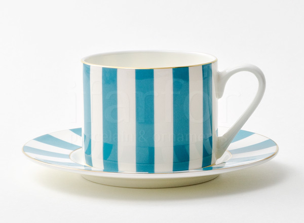 Cup and saucer second grade Alice turquoise 2 Prima