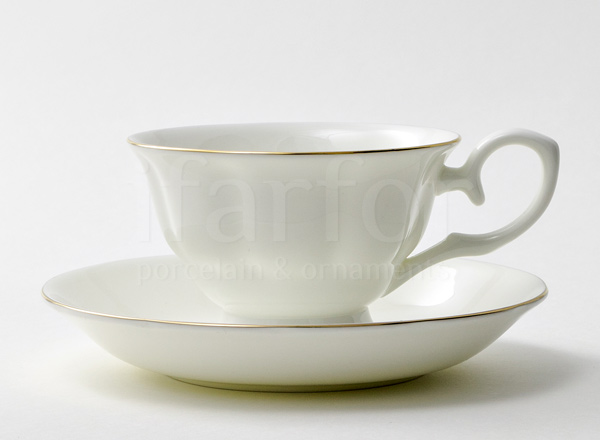 Cup and saucer tea Gold edging Magnolia