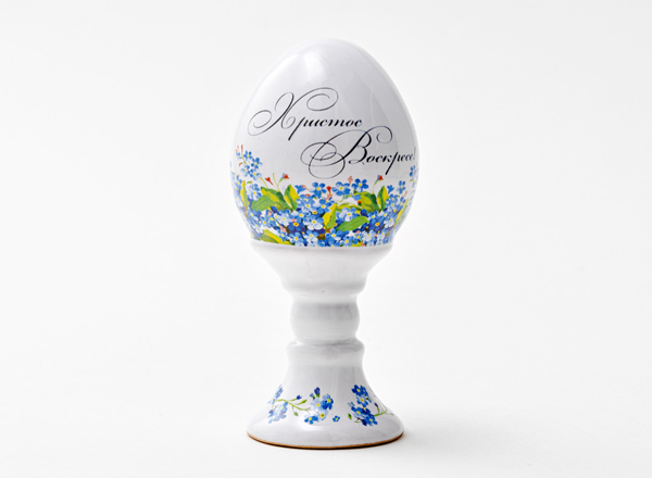 Easter egg Forget-me-not (Myosotis) Egg on a stand