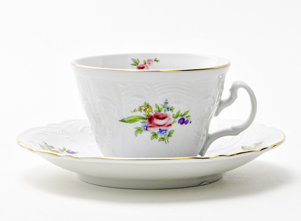 Cup and saucer tea Bernadotte Meissen bouquet Bernadotte