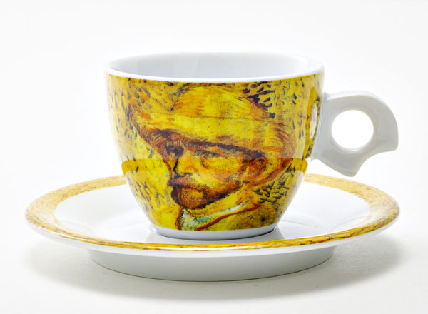 Cup and saucer Coffee Van Gogh. Self portrait DOVA