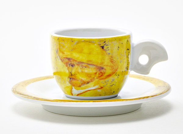 Cup and saucer Coffee Van Gogh. Self portrait DOVA