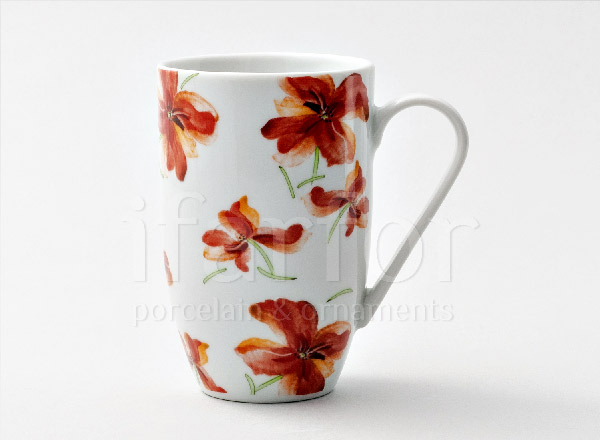 Mug Small red flowers Milan