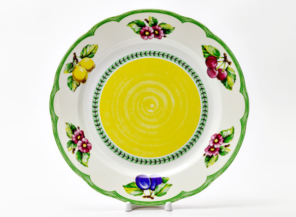 Dish/ platter round Summer Garden Ivory Rose