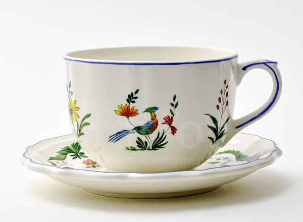 Cup and saucer tea OISEAUX PARADIS GIEN Rochelle