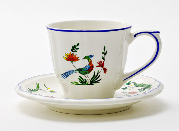 Cup and saucer tea OISEAU PARADIS GIEN Rochelle