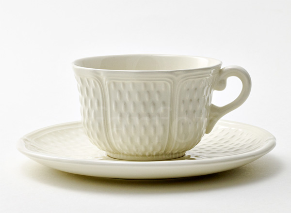 Cup and saucer tea PONT AUX CHOUX WHITE GIEN Provence